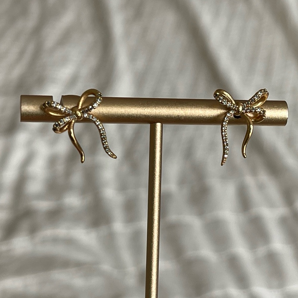 Rhinestone Bow Studs
